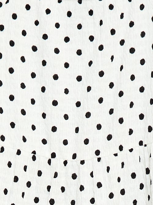 Vestido de punto crepé con estampado de lunares - Kiabi