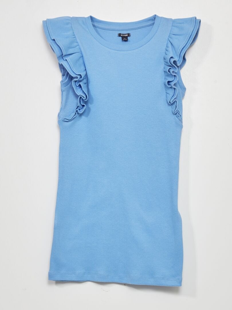 Vestido de punto de canalé AZUL - Kiabi