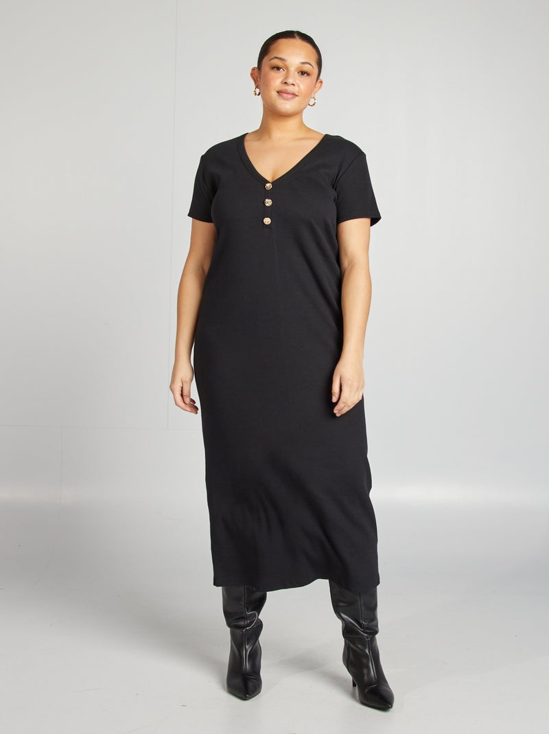 Trendyol Blusa De Punto De Cuello Redondo Estándar Ajustada Para Mujer Camisa, Negro, XS