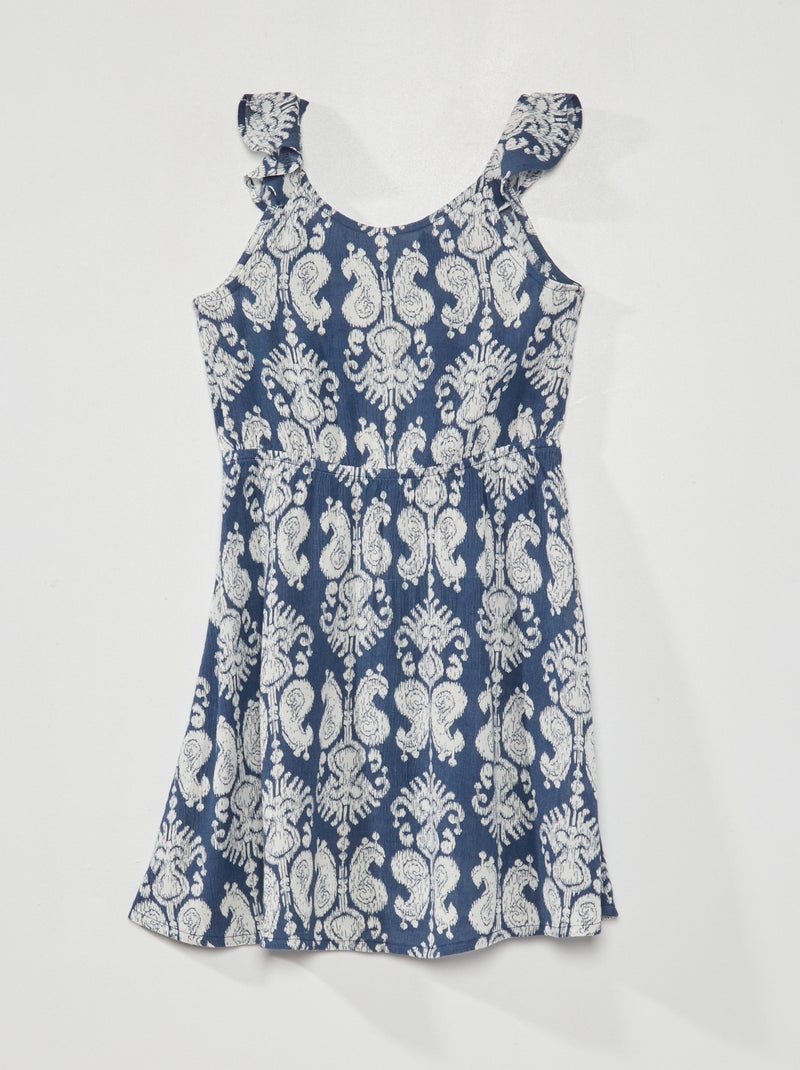 Vestido de punto de crepé AZUL - Kiabi