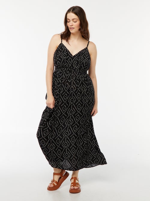 Vestido de punto de crepé con tirantes finos - Kiabi