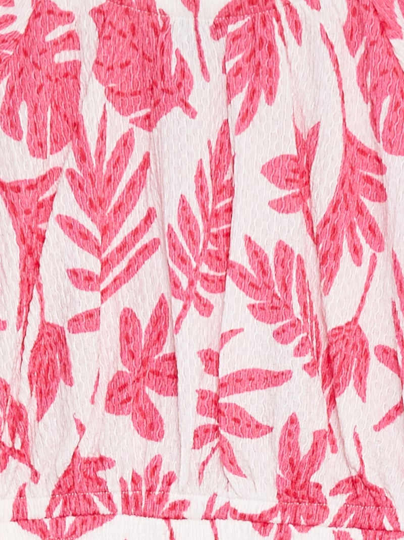 Vestido de punto de crepé estampado BLANCO - Kiabi