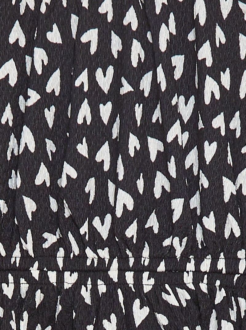 Vestido de punto de crepé estampado NEGRO - Kiabi