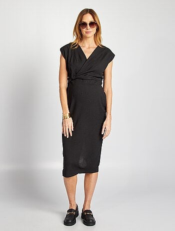 Vestido de punto de crepé midi
