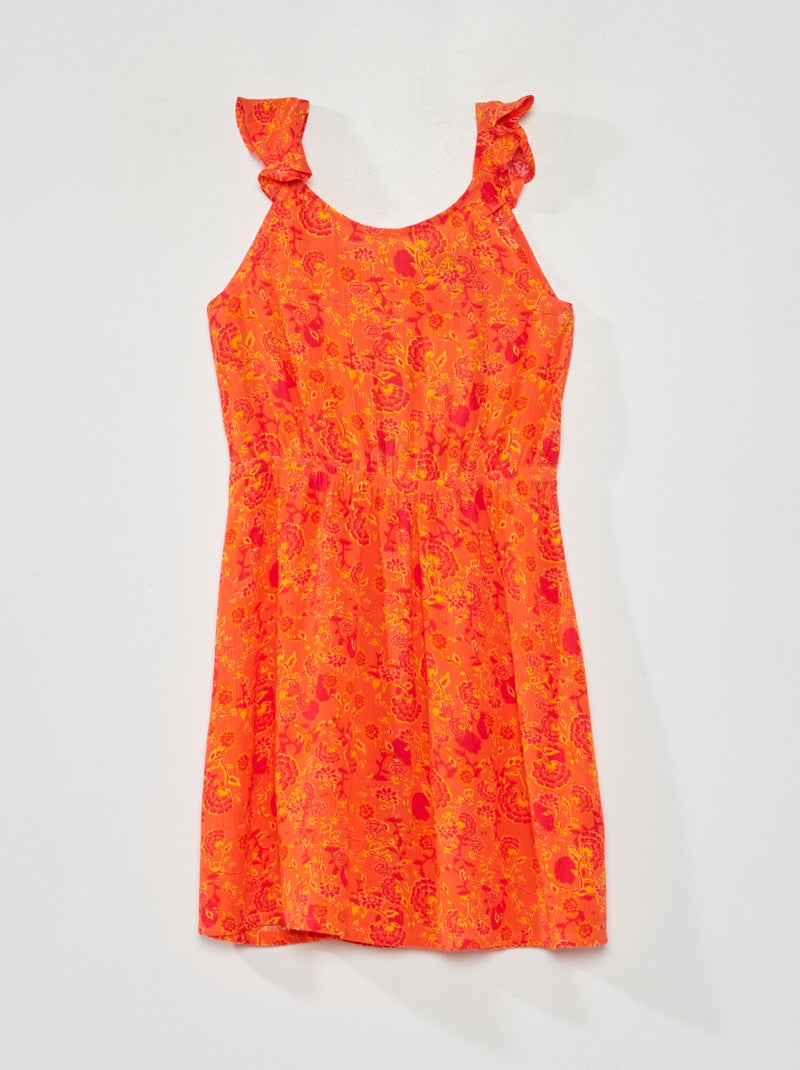 Vestido de punto de crepé NARANJA - Kiabi