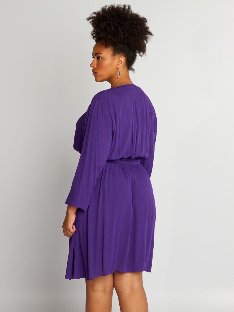 Vestido de punto de crepé vaporoso Púrpura - Kiabi