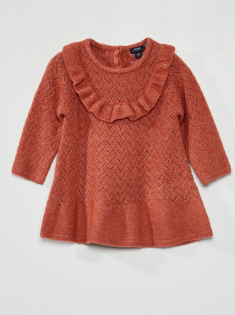 Vestido de punto de fantasía con volantes ROSA - Kiabi