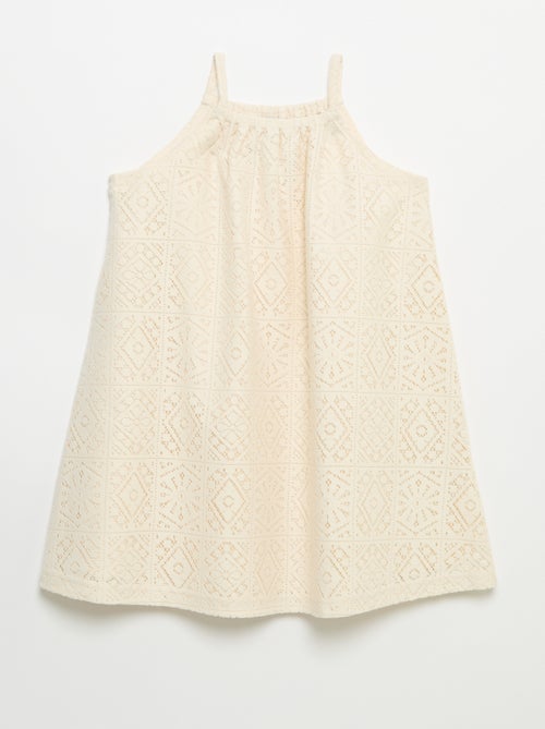 Vestido de punto de ganchillo con tirantes no ajustables - Kiabi