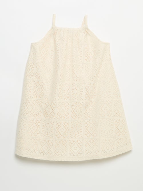 Vestido de punto de ganchillo con tirantes no ajustables - Kiabi