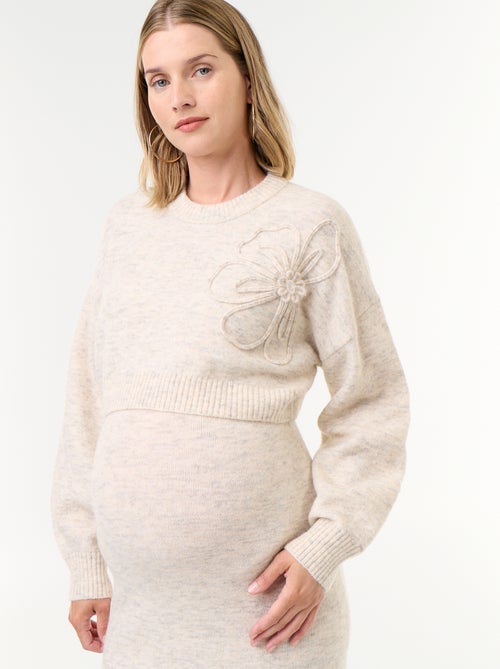 Vestido de punto de maternidad 2 en 1 - Kiabi Vestido de punto de maternidad 2 en 1 - Kiabi