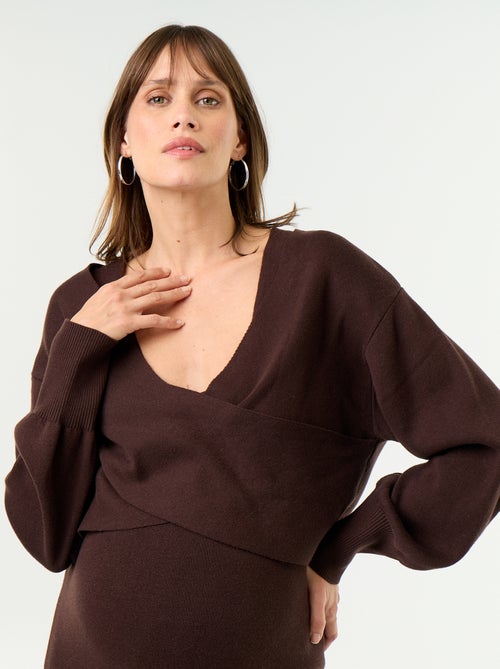 Vestido de punto de maternidad 2 en 1 - Kiabi Vestido de punto de maternidad 2 en 1 - Kiabi
