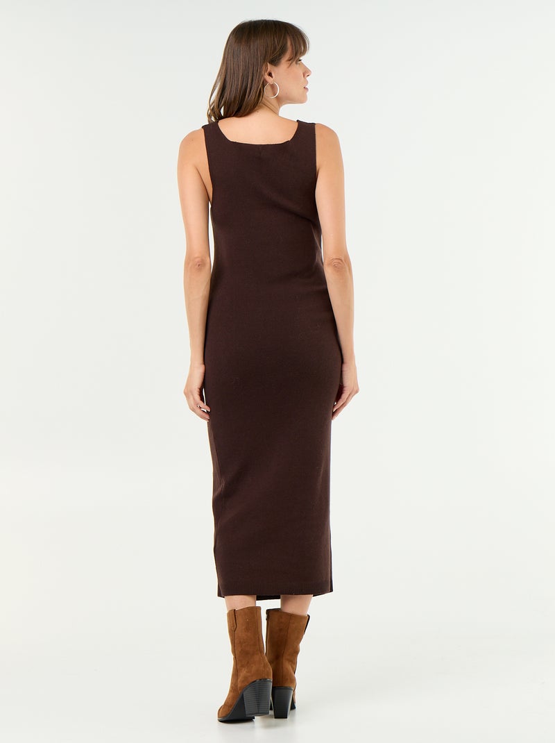 Vestido de punto de maternidad 2 en 1 Marron - Kiabi
