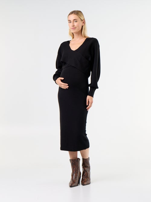 Vestido de punto de maternidad 2 en 1 - Kiabi Vestido de punto de maternidad 2 en 1 - Kiabi