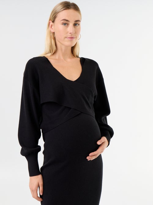Vestido de punto de maternidad 2 en 1 - Kiabi Vestido de punto de maternidad 2 en 1 - Kiabi