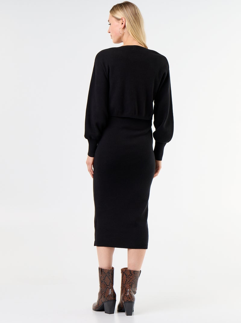 Vestido de punto de maternidad 2 en 1 Negro - Kiabi