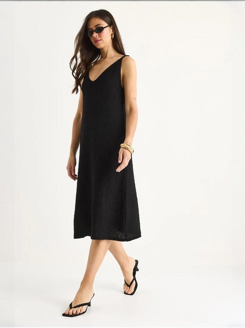 Vestido de punto de verano con tirantes y detalle de rayas en la espalda lucci - Kiabi