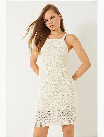 Vestido de punto de verano sin mangas y forrado lucci