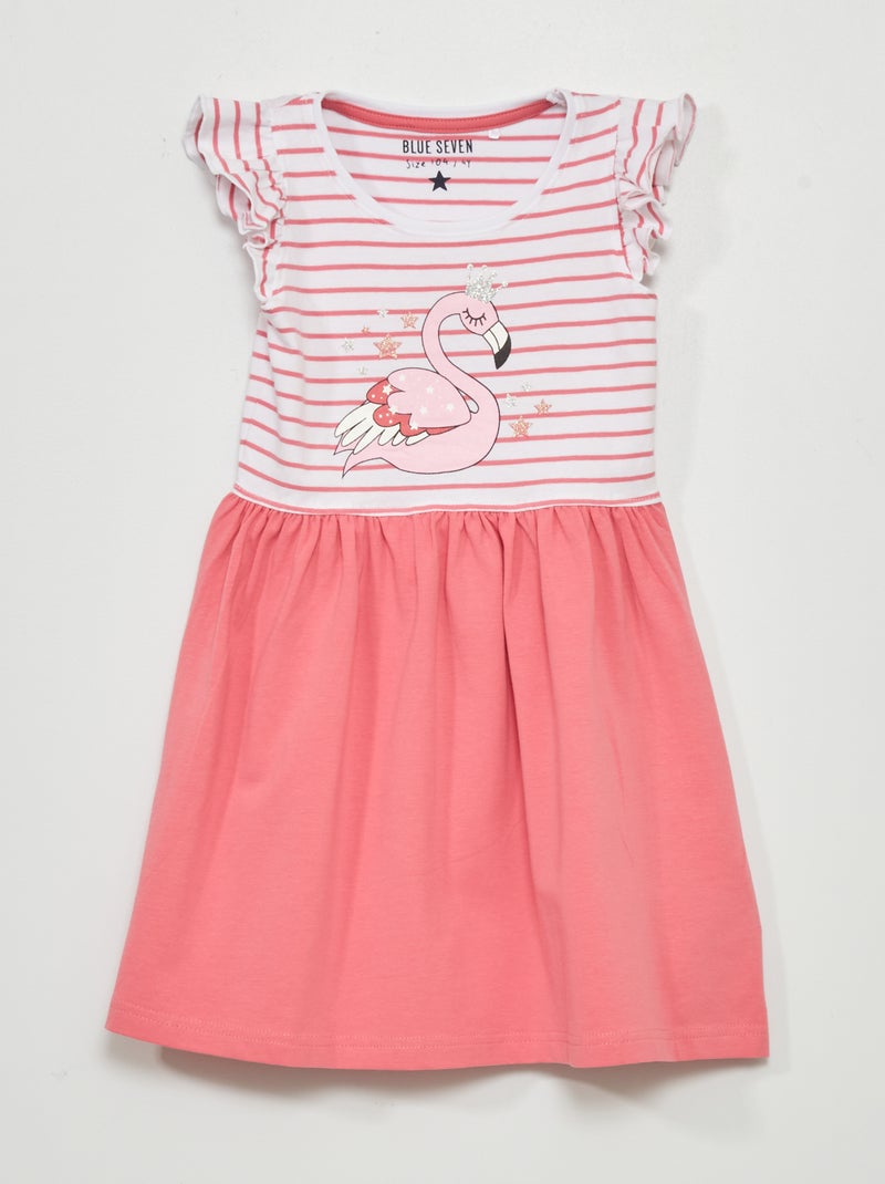 Vestido de punto efecto 2 en 1 rosa - Kiabi