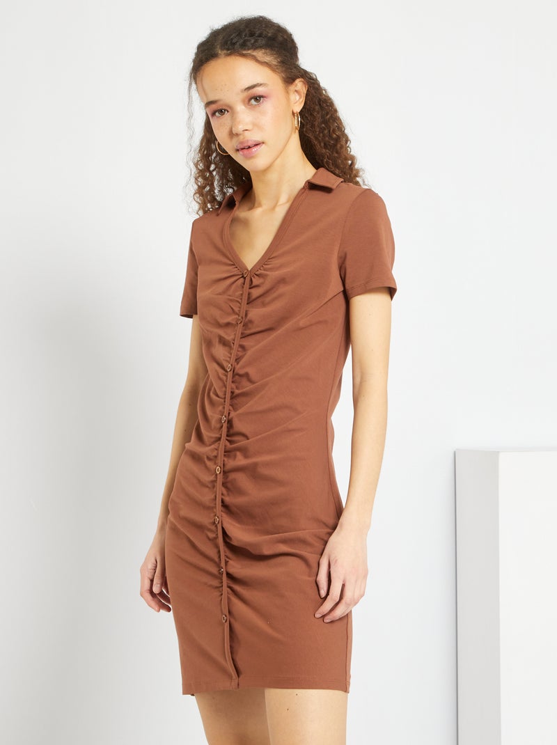 Vestido de punto elástico MARRON - Kiabi