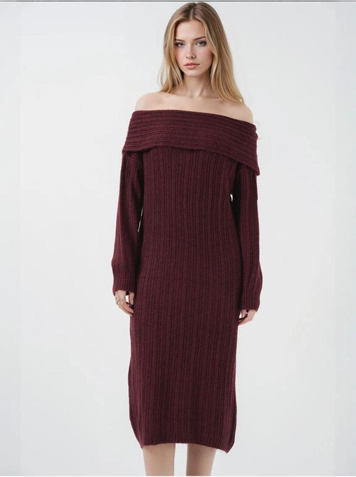 Vestido de punto extragrande con hombros descubiertos de bdart - Kiabi
