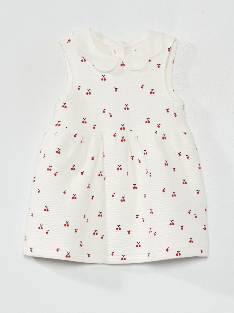 Vestido de punto fruncido BLANCO - Kiabi