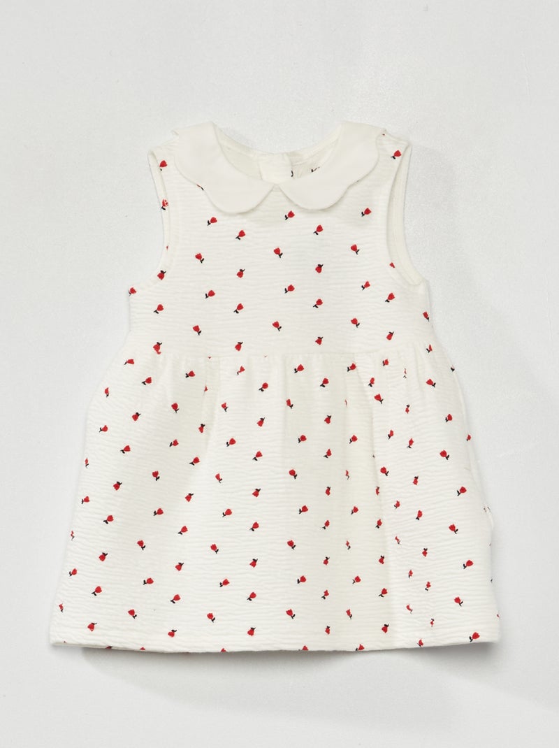 Vestido de punto fruncido BLANCO - Kiabi