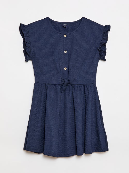 Vestido de punto gofrado abotonado en la parte delantera - Kiabi