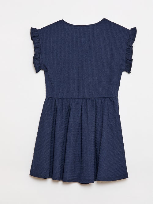 Vestido de punto gofrado abotonado en la parte delantera - Kiabi