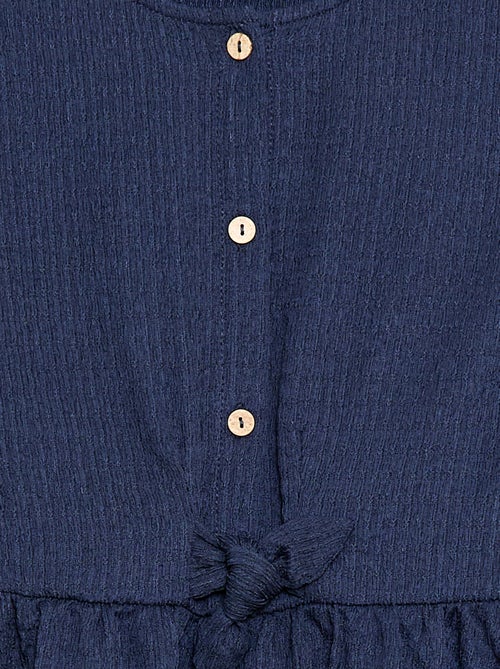 Vestido de punto gofrado abotonado en la parte delantera - Kiabi