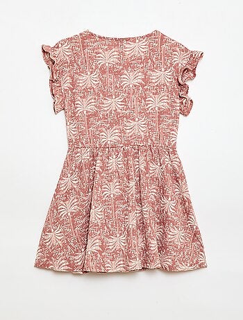 Vestido de punto gofrado abotonado en la parte delantera