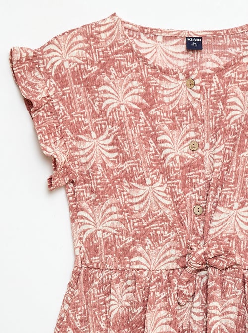 Vestido de punto gofrado abotonado en la parte delantera - Kiabi