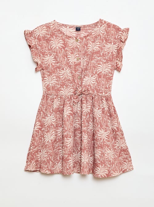 Vestido de punto gofrado abotonado en la parte delantera - Kiabi