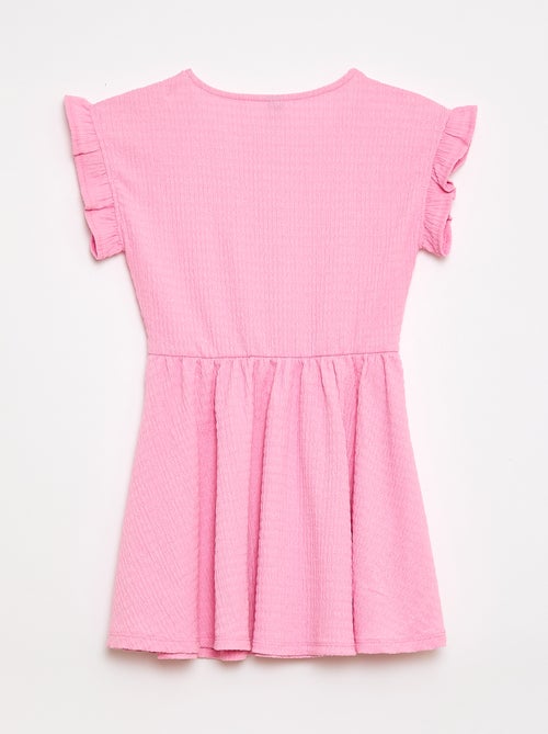 Vestido de punto gofrado abotonado en la parte delantera - Kiabi