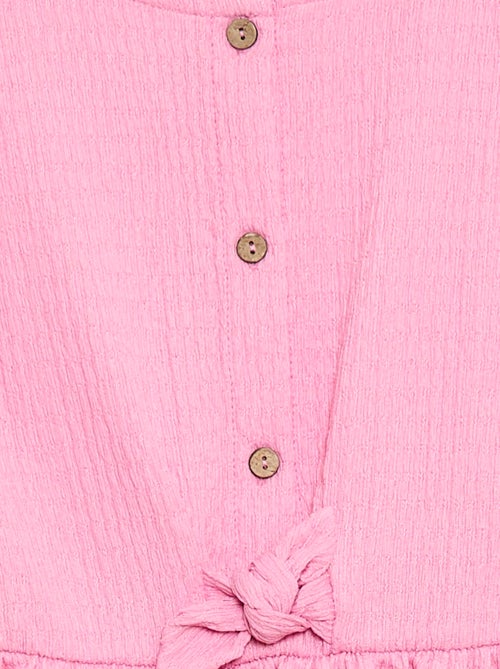 Vestido de punto gofrado abotonado en la parte delantera - Kiabi