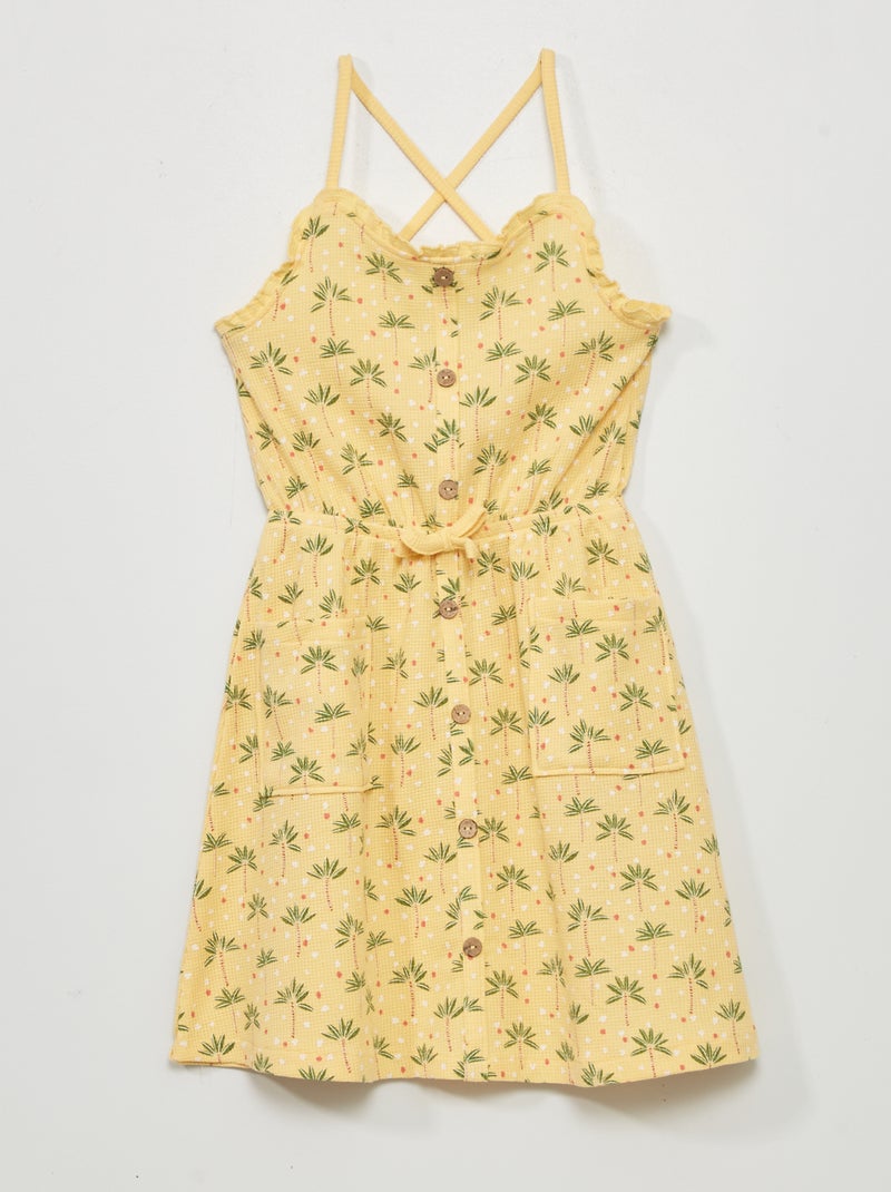 Vestido de punto gofrado AMARILLO - Kiabi