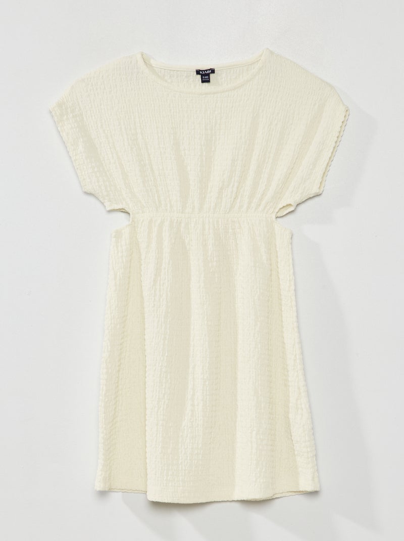 Vestido de punto gofrado BLANCO - Kiabi