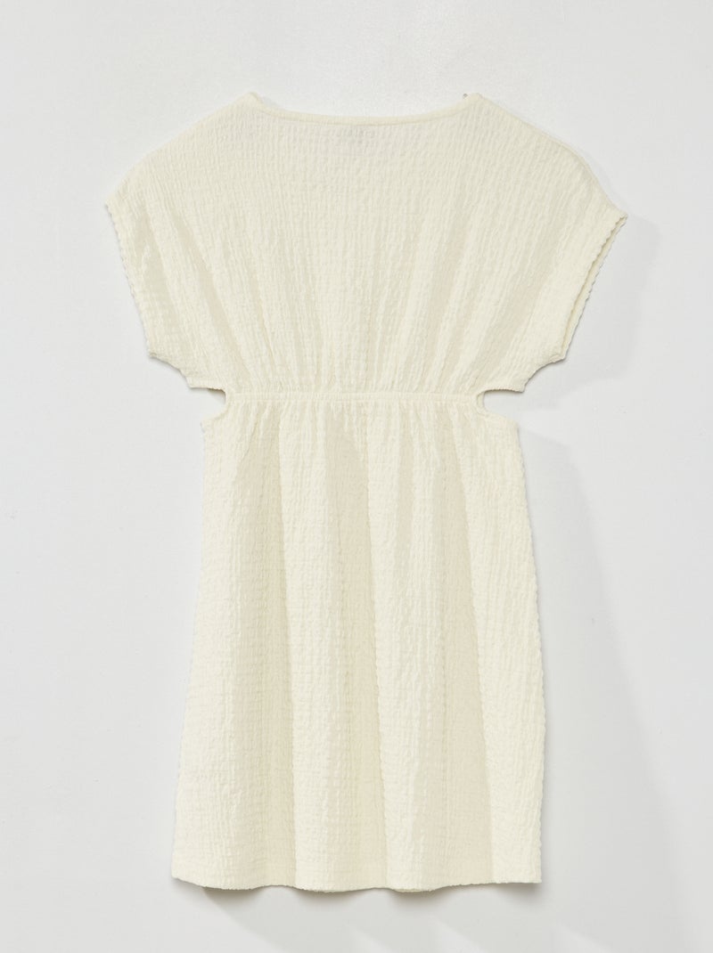 Vestido de punto gofrado BLANCO - Kiabi