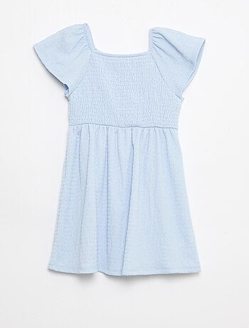 Vestido de punto gofrado liso