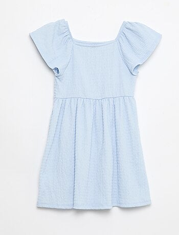 Vestido de punto gofrado liso