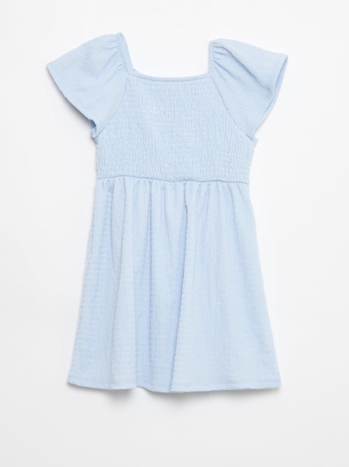 Vestido de punto gofrado liso - Kiabi