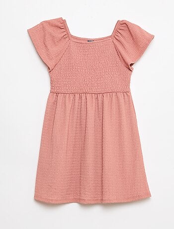 Vestido de punto gofrado liso