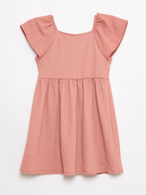 Vestido de punto gofrado liso - Kiabi