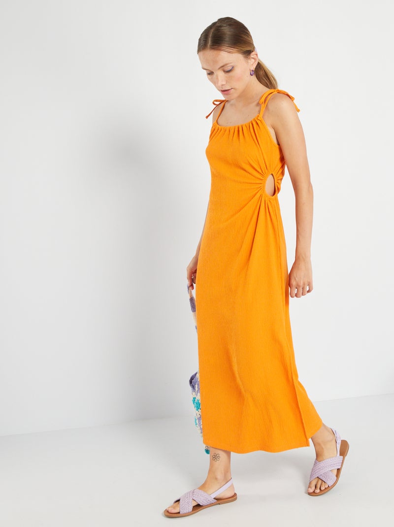 Vestido de punto gofrado NARANJA - Kiabi