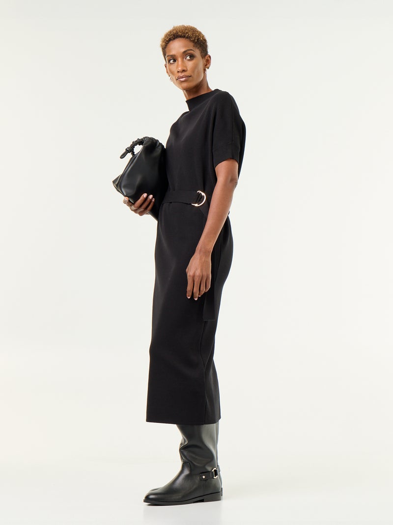 Vestido de punto grueso Negro - Kiabi