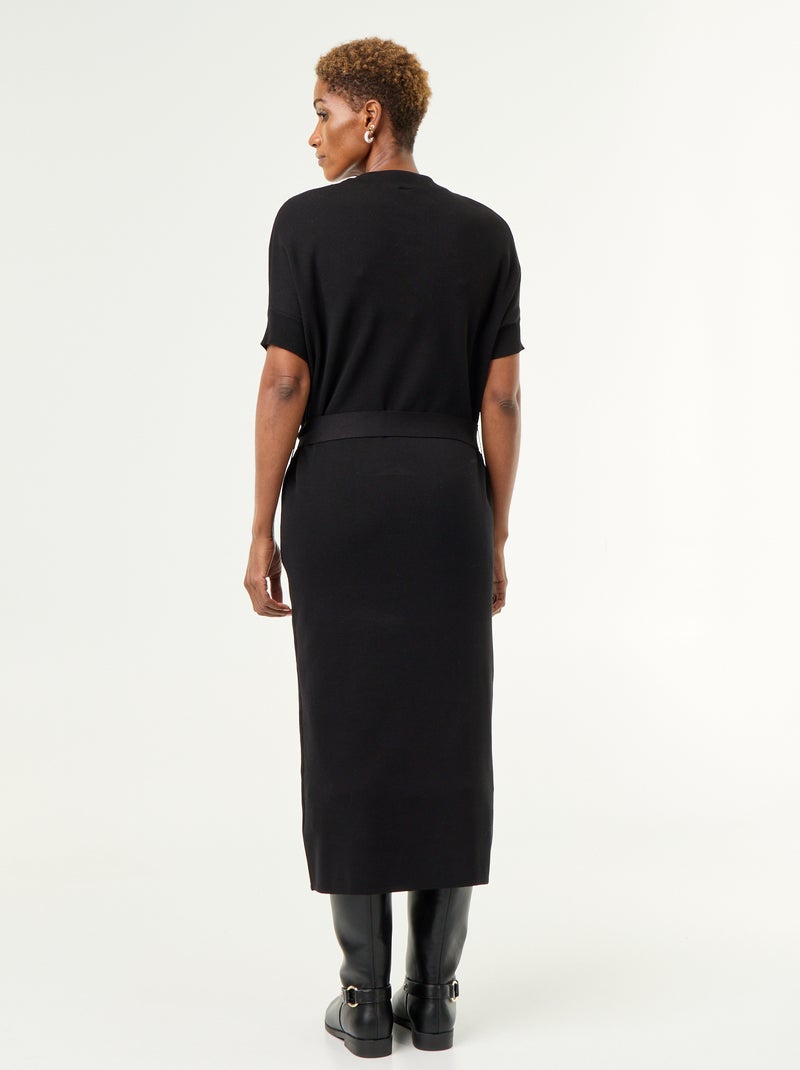 Vestido de punto grueso Negro - Kiabi