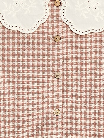 Vestido de punto jacquard con cuello Claudine