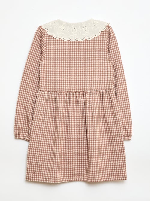 Vestido de punto jacquard con cuello Claudine - Kiabi