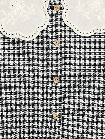 Vestido de punto jacquard con cuello Claudine