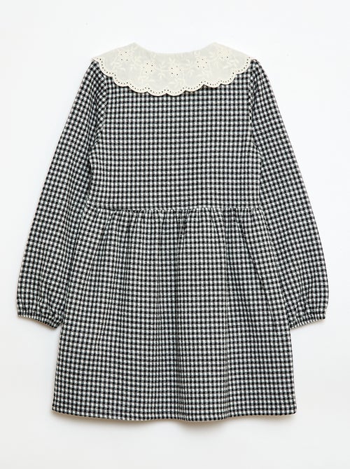 Vestido de punto jacquard con cuello Claudine - Kiabi
