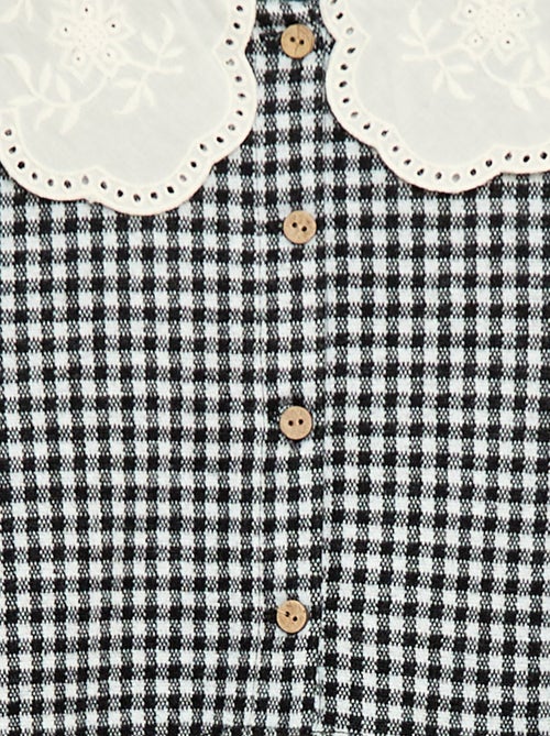 Vestido de punto jacquard con cuello Claudine - Kiabi